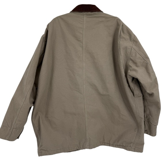Vintage 90s Duxbak Canvas Chore Barn Jacket Coat Size XXL Tan Hunting Lined - Picture 2 of 11